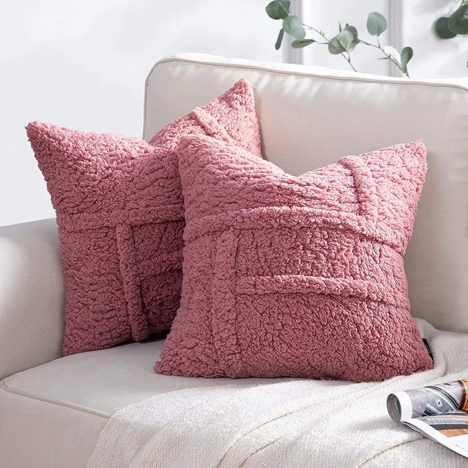 Double - sided Lamb Wool Cushion Cover - StilNord