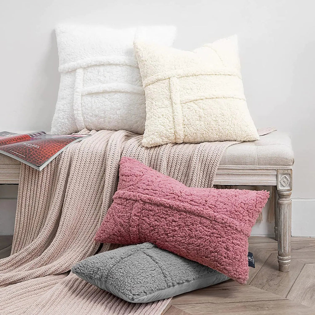 Double - sided Lamb Wool Cushion Cover - StilNord