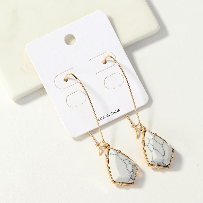 Stylish Minimalist Metal Turquoise Earrings and Drops