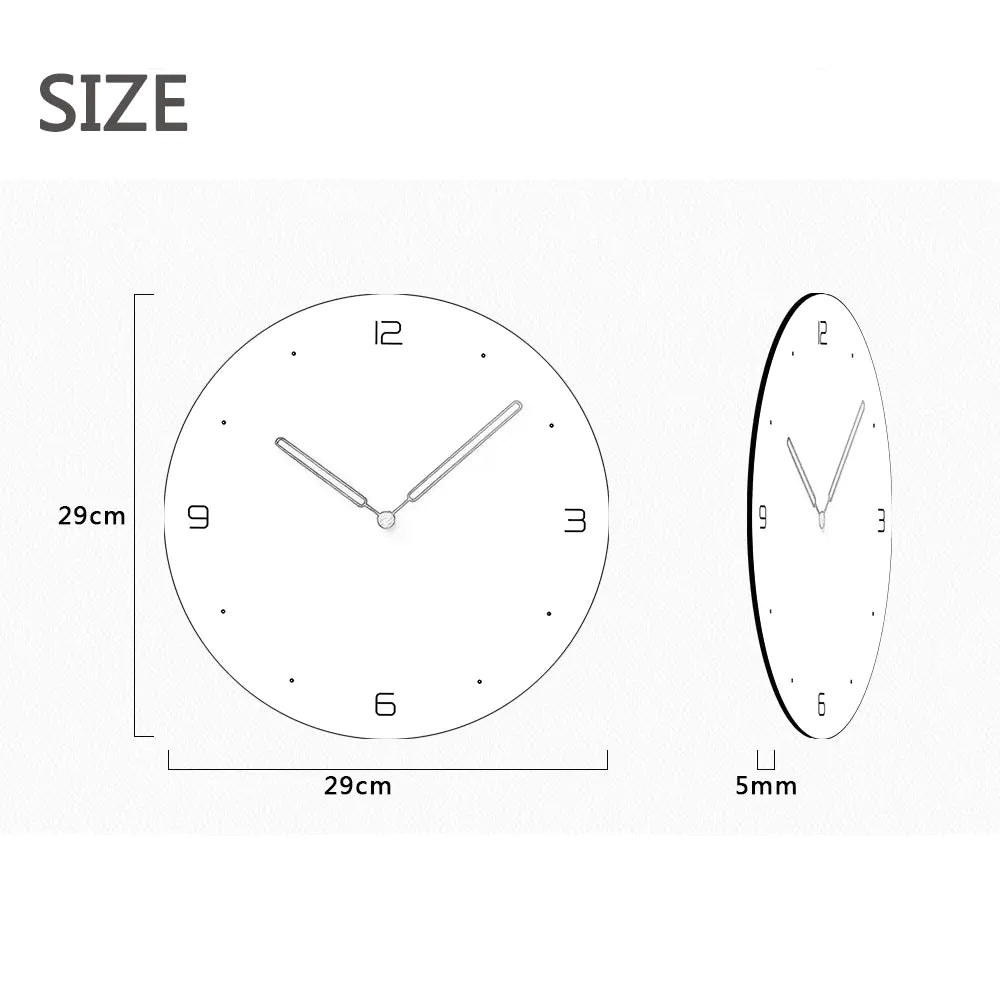 Nordic Style Wooden Wall Clock - Round Design