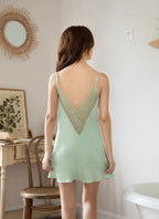 Silkeormesilke Blonde Sexet Natkjole til Kvinder til Alle Årstider