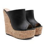 Enkel stil farveblokke kilehæl