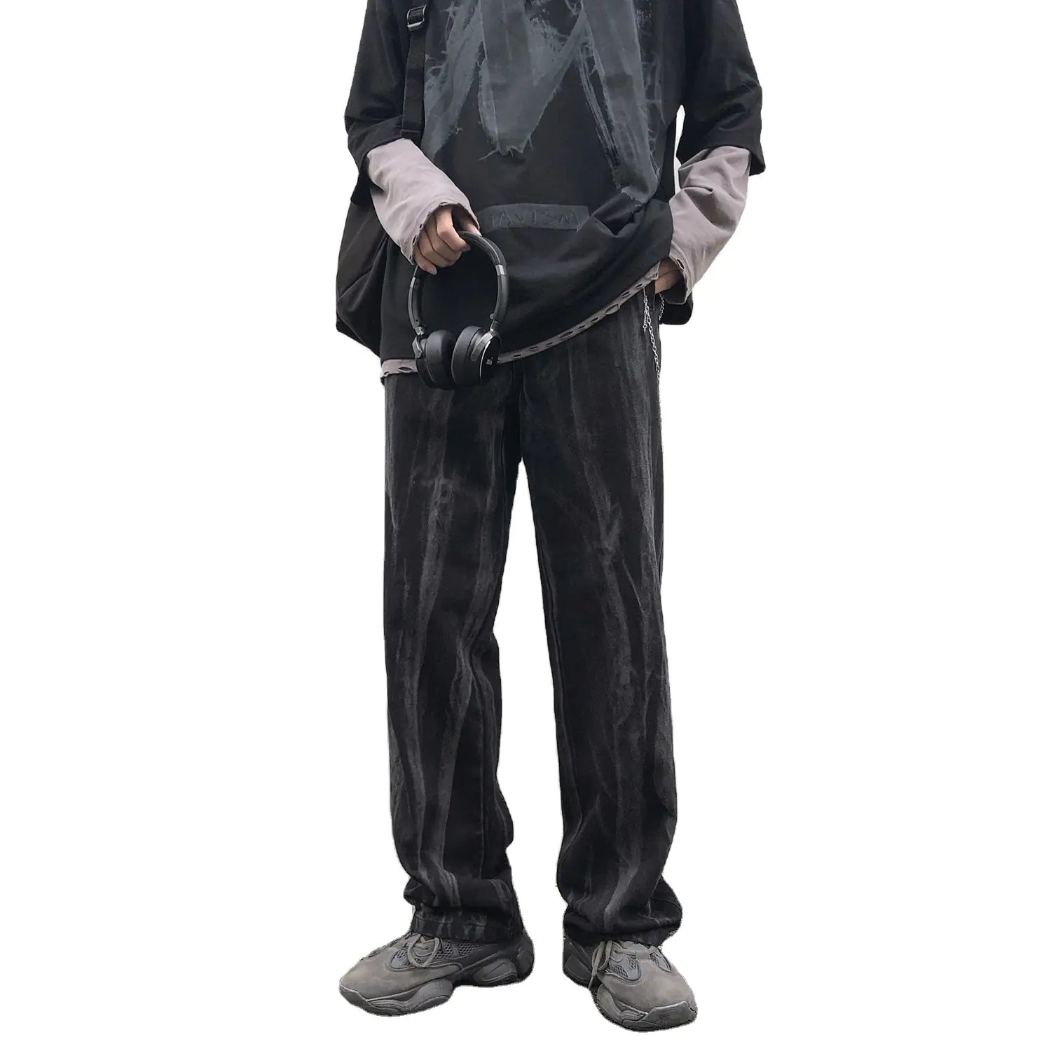 Trendy Tie-Dye Loose Straight-Leg Pants for Spring/Fall