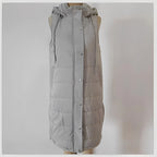 Europæisk-amerikansk ensfarvet hætteforet vestjakke