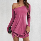 Casual Loose Solid T-shirt Dress