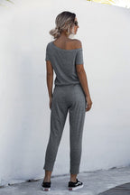 Forårs - /sommer - off - shoulder heldragt med lommer - StilNord