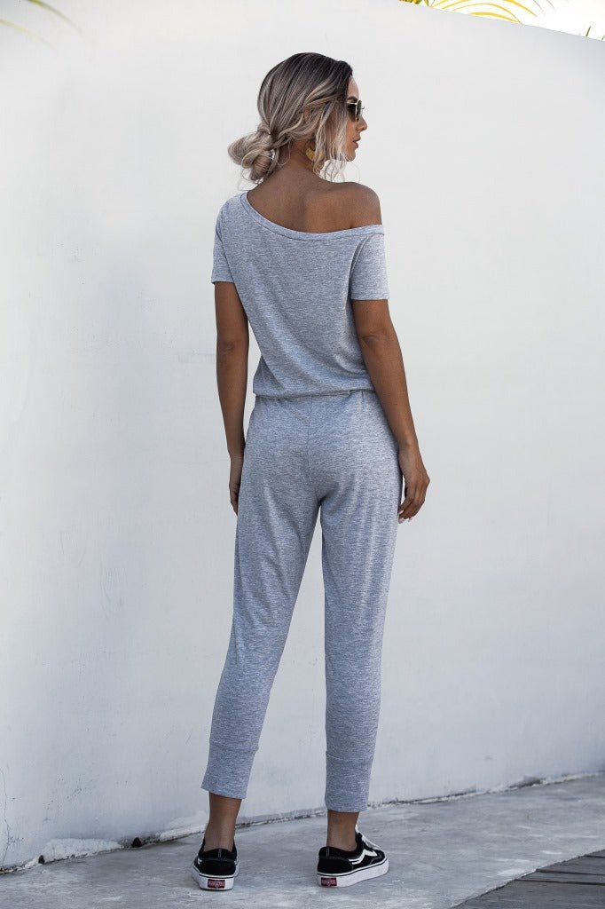 Forårs - /sommer - off - shoulder heldragt med lommer - StilNord