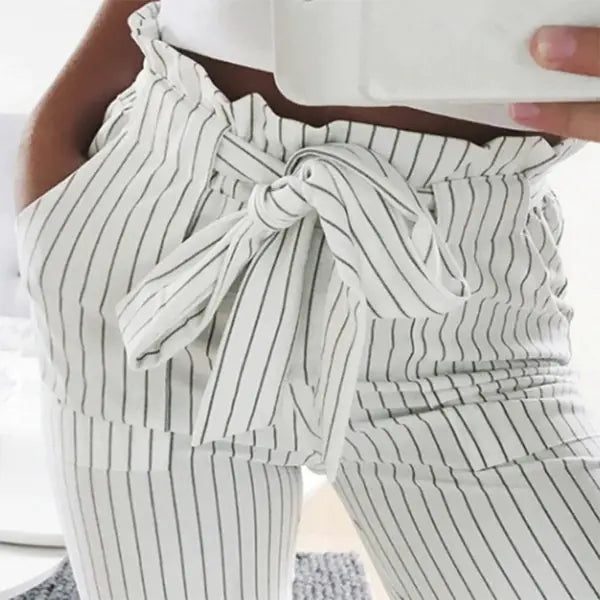 High-Waisted Casual Cropped Pants