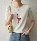 Flamingo Short Sleeve Casual T-Shirt