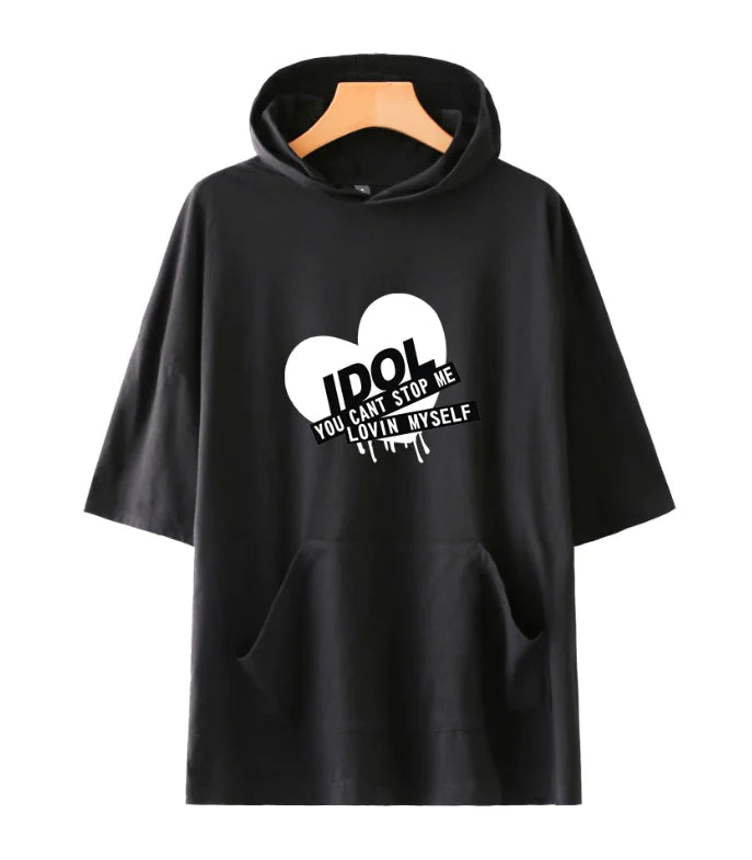 Fashionable Hooded Short Sleeve T-Shirt