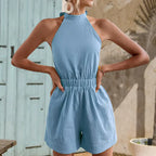 2023 Summer Backless Cotton Beach Jumpsuit for Women