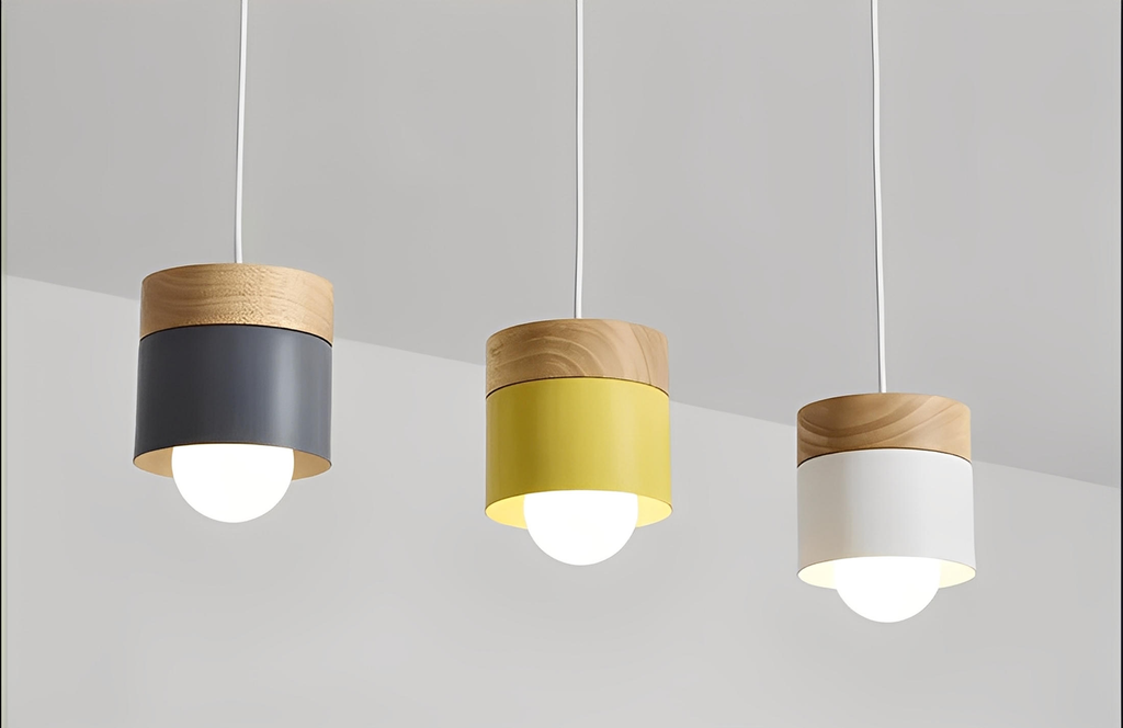 Hængelampe i massivt træ til soveværelse