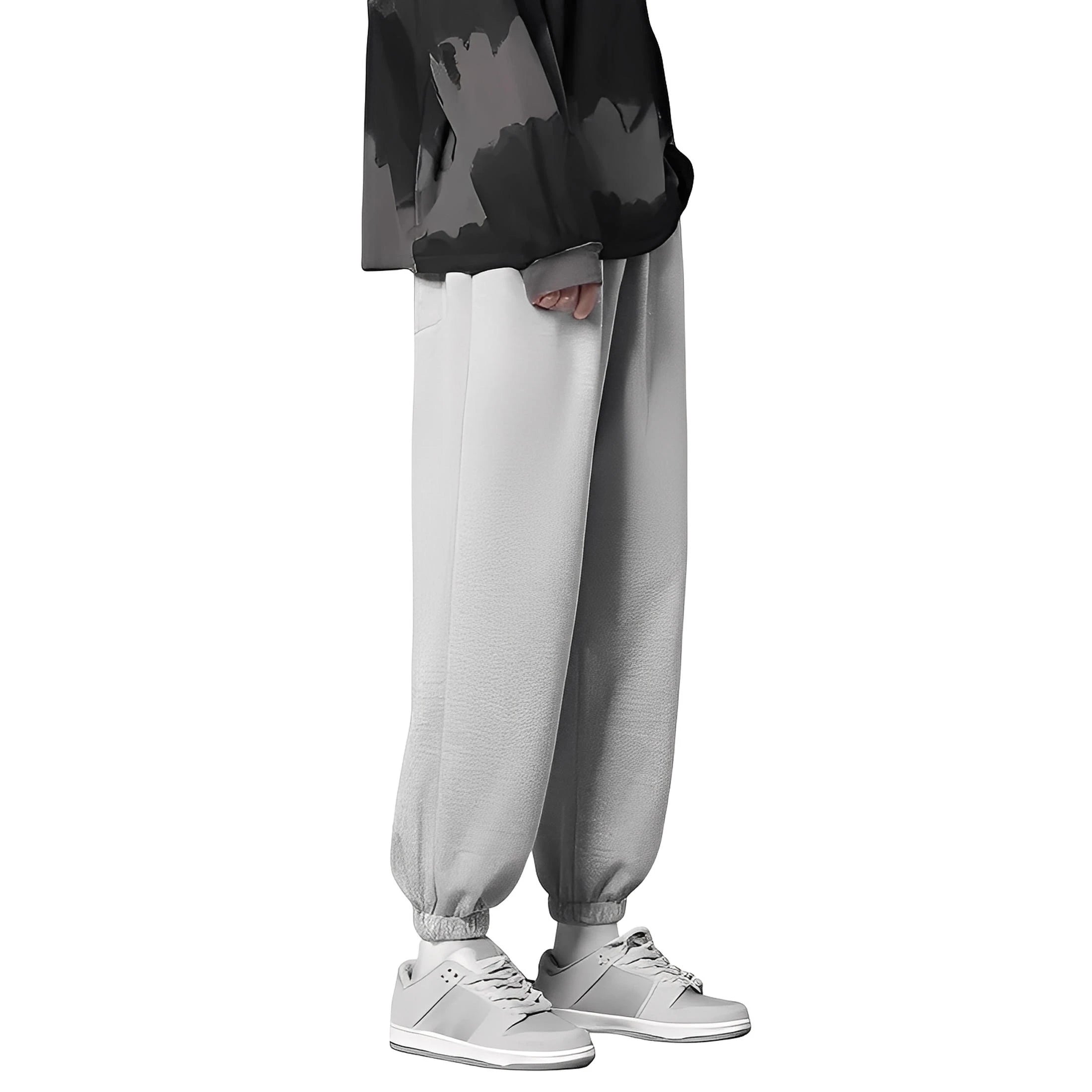 Herre afslappede løse 3/4 bukser i is-silke til forår/sommer