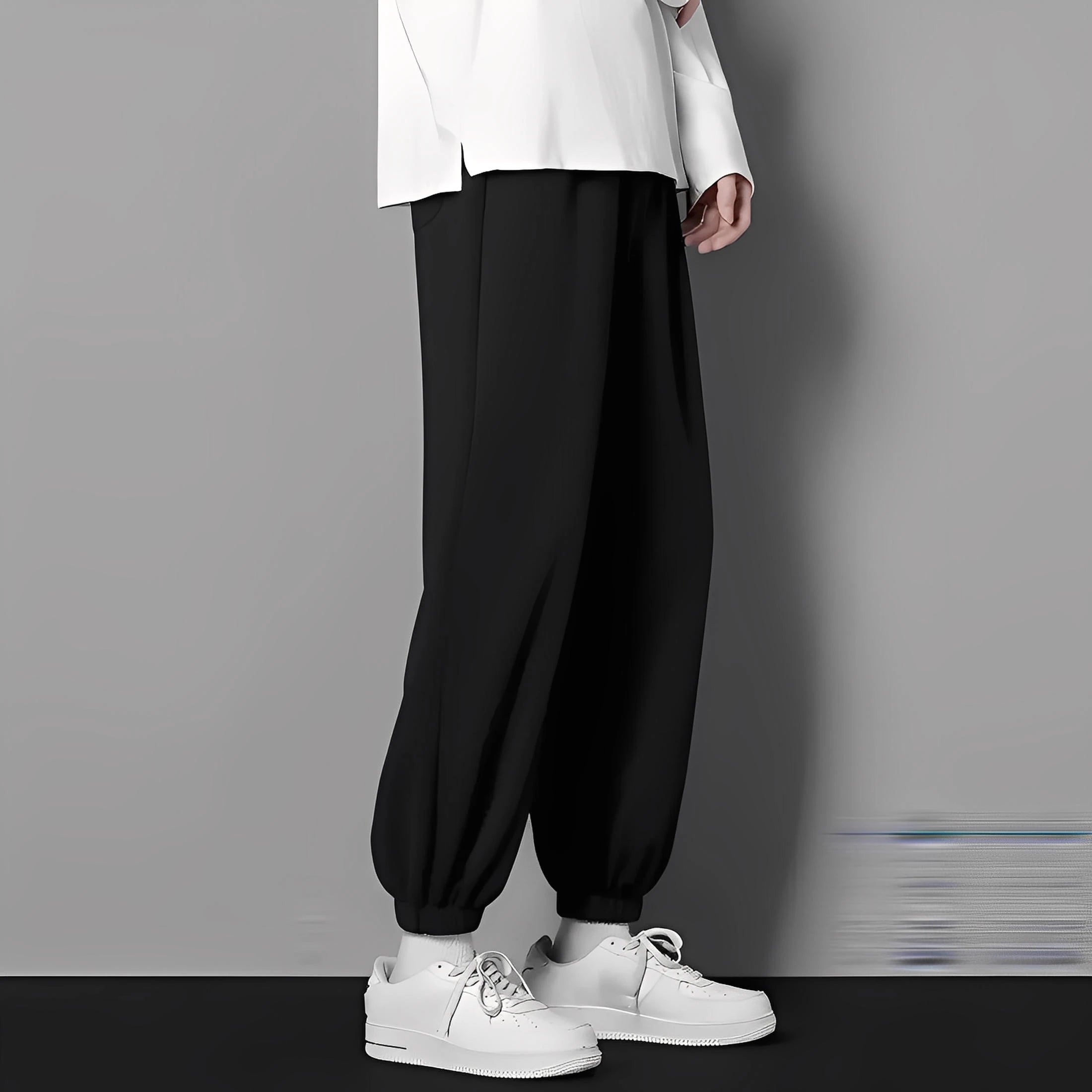 Herre afslappede løse 3/4 bukser i is-silke til forår/sommer