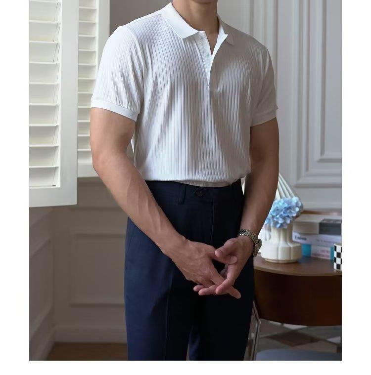 Herre Slim Fit Kortærmet Polo T-shirt - StilNord