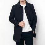 Herres Mellemlang Forretnings Casual Trench Coat