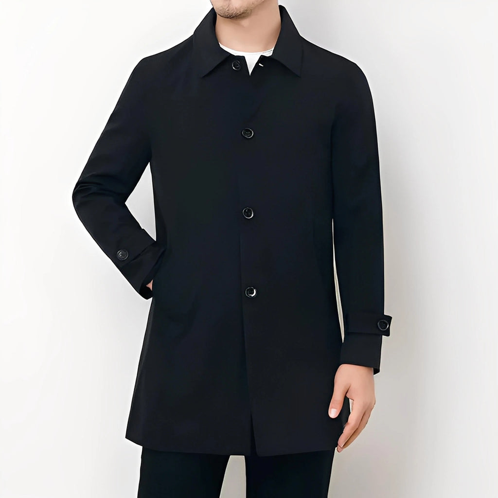 Herres Mellemlang Forretnings Casual Trench Coat