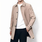Herres Mellemlang Forretnings Casual Trench Coat