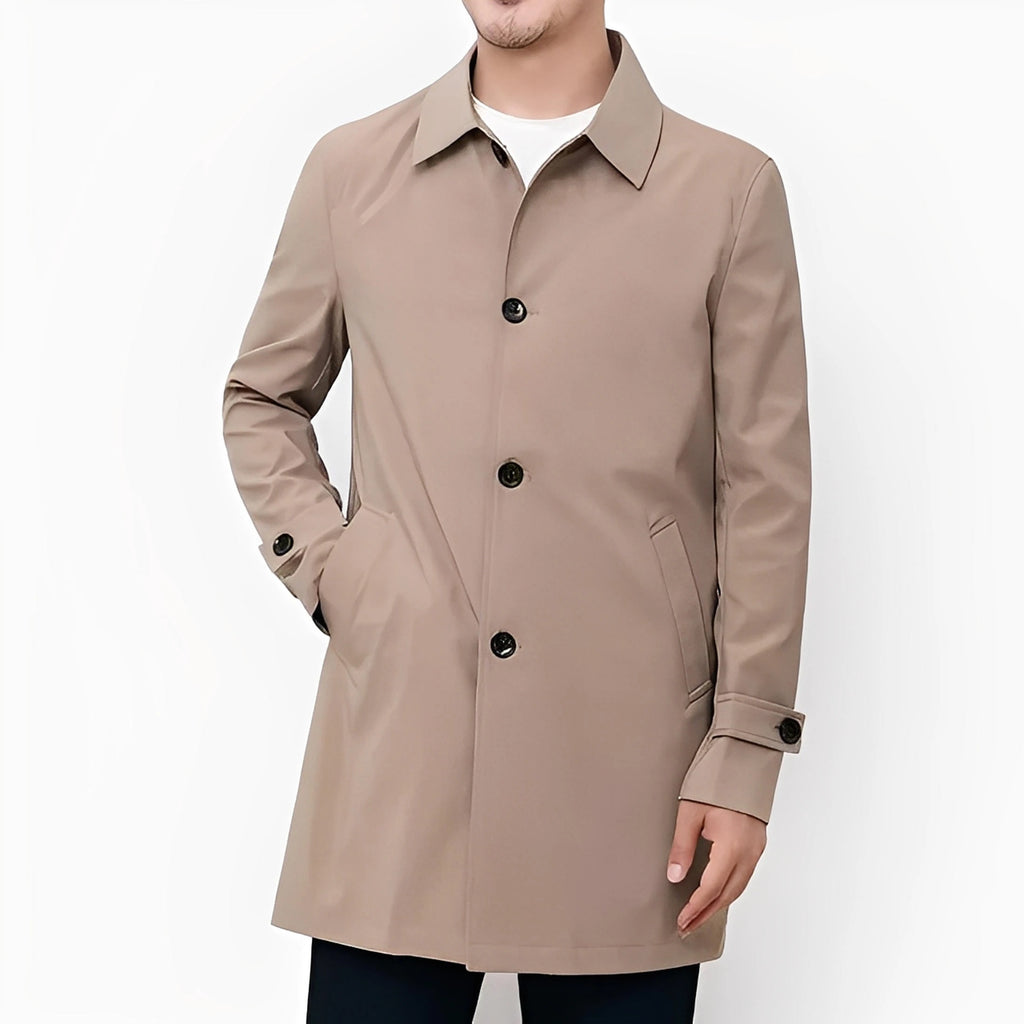 Herres Mellemlang Forretnings Casual Trench Coat