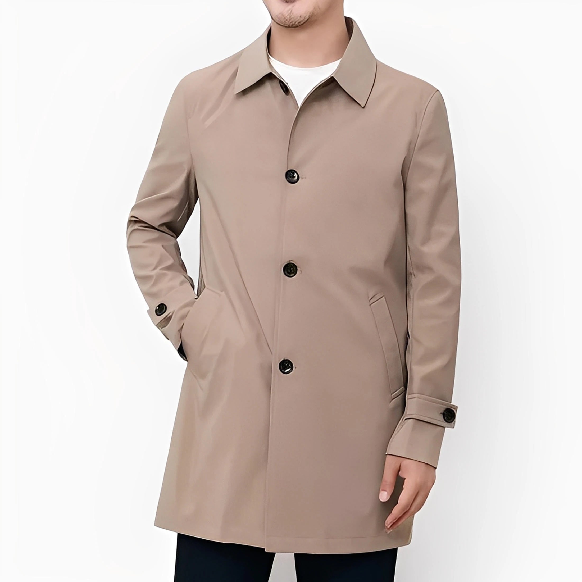 Herres Mellemlang Forretnings Casual Trench Coat