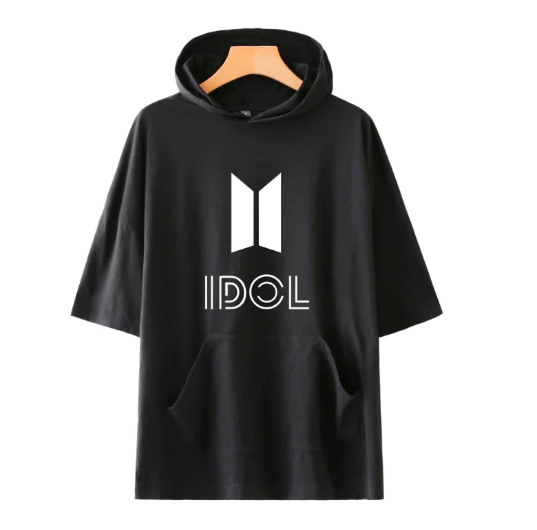 Fashionable Hooded Short Sleeve T-Shirt