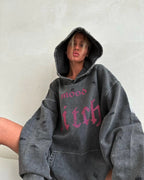 Women's Casual Distressed Print Hoodie