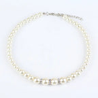 Hvid perle halskæde, øreringe og armbåndsæt. - StilNord