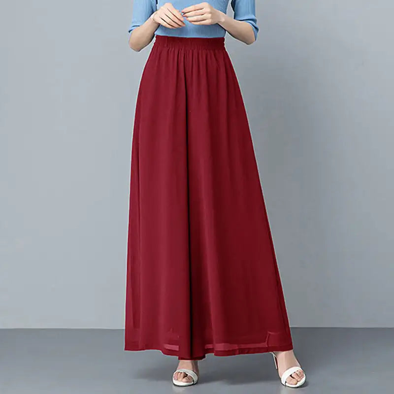 Casual chiffonbukser med vide ben til kvinder