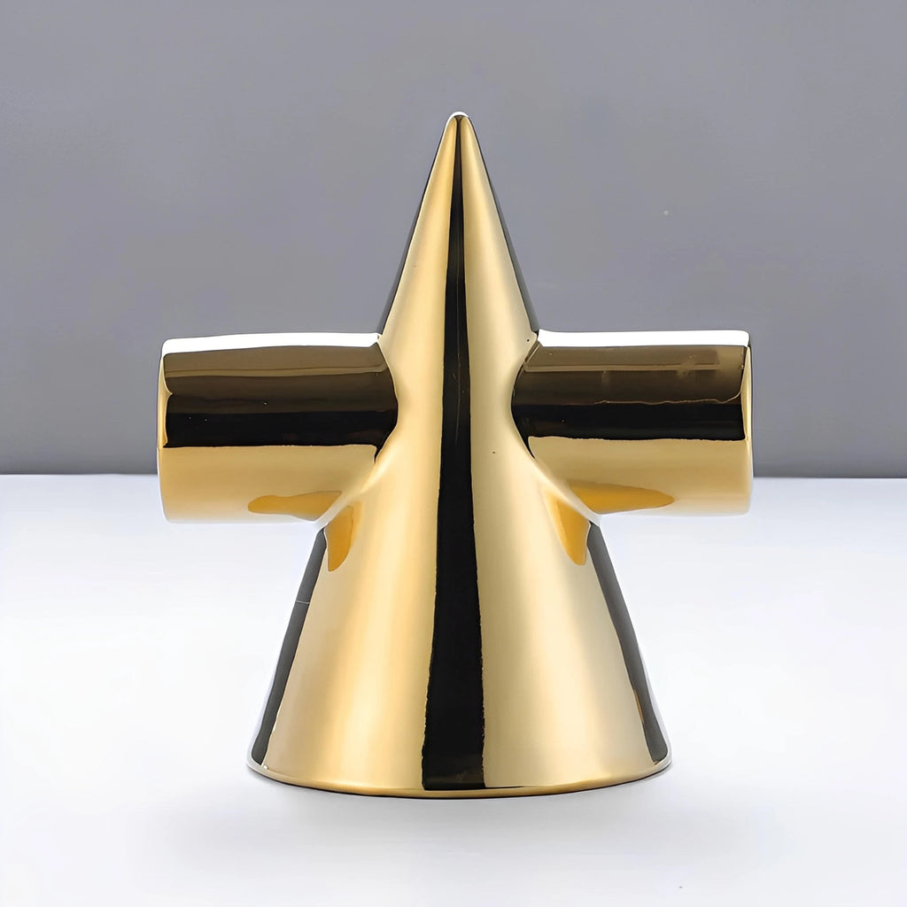 Icosphere-skulptur – kreativ nordisk keramisk dekorationsfigur