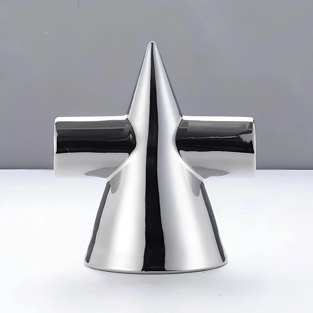 Icosphere-skulptur – kreativ nordisk keramisk dekorationsfigur