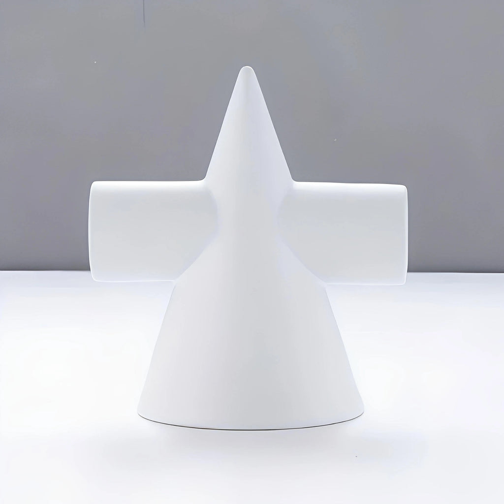 Icosphere-skulptur – kreativ nordisk keramisk dekorationsfigur