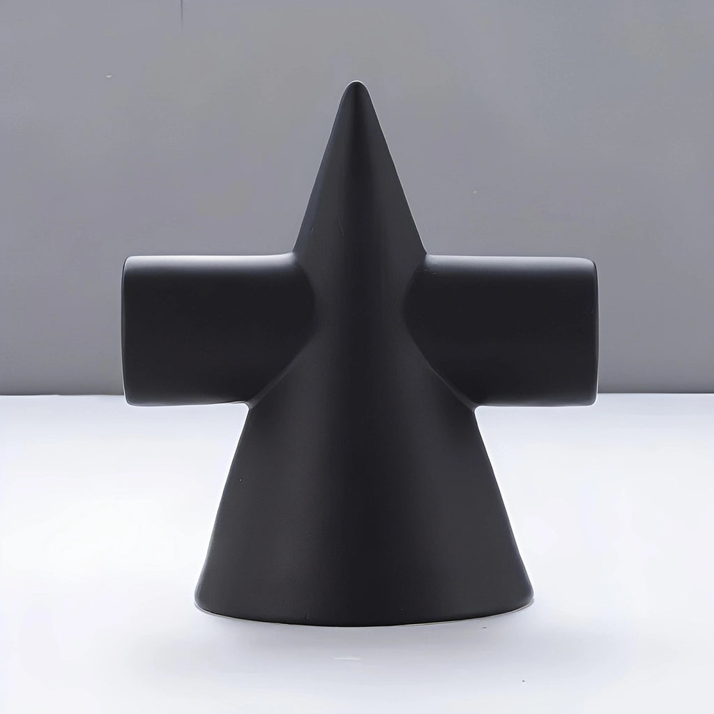 Icosphere-skulptur – kreativ nordisk keramisk dekorationsfigur