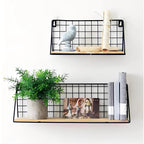 Japansk-inspireret væghængt opbevaringskurv i jern