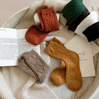 Klassiske mønstrede uldsokker i ensfarvet design - StilNord