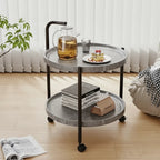 Mini Rolling Tea Table with Storage - Nordic Style
