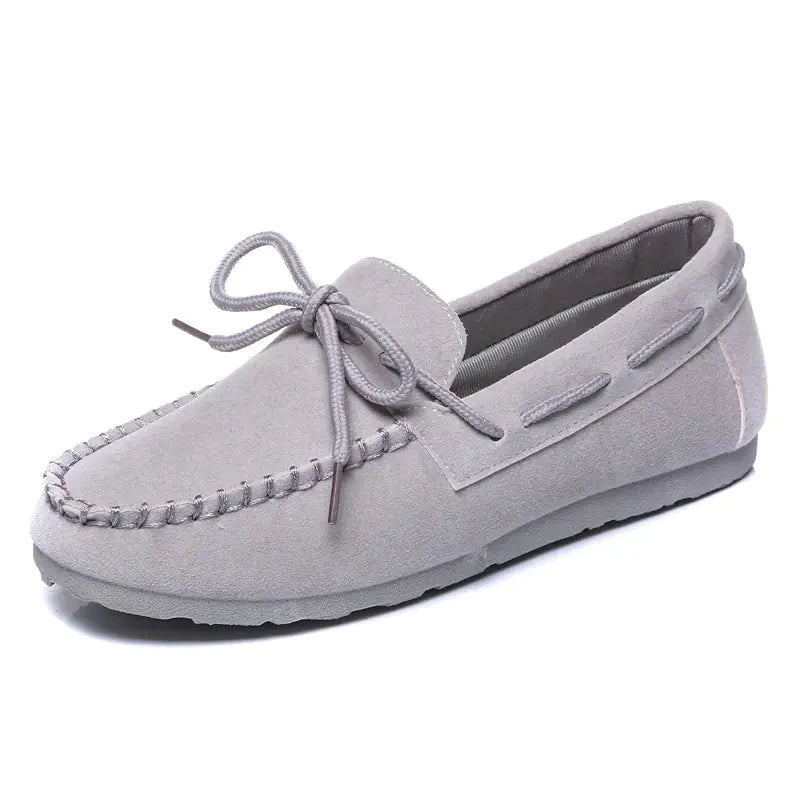 Komfortable flade casual loafers med sløjfe til kvinder.