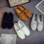Komfortable flade casual loafers med sløjfe til kvinder.