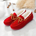 Komfortable flade casual loafers med sløjfe til kvinder.