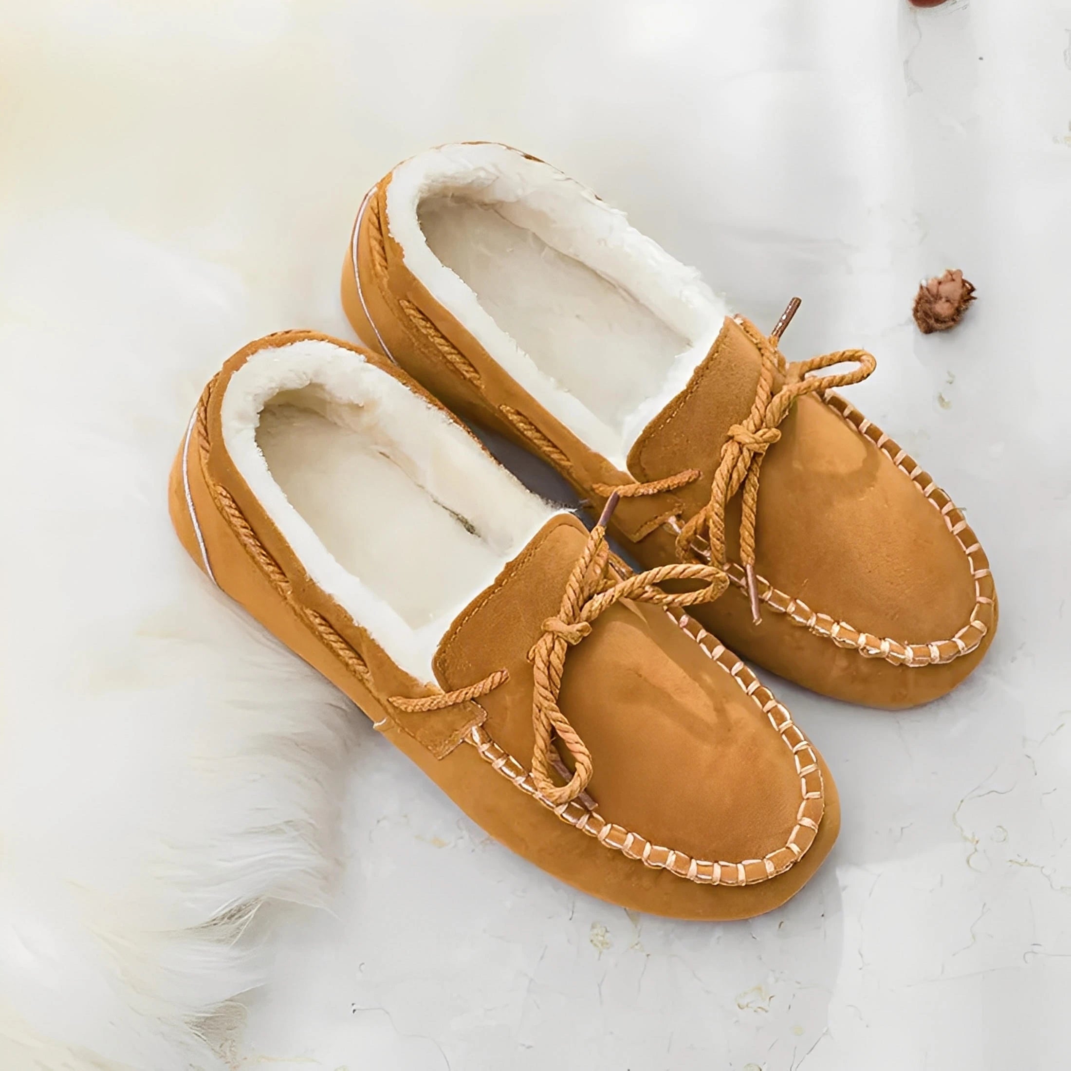 Komfortable flade casual loafers med sløjfe til kvinder.