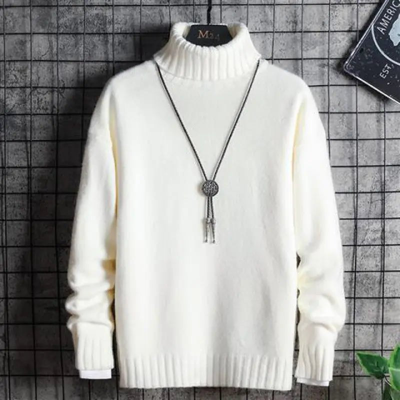 Korean Style Thick Winter Turtleneck Sweater for Men - StilNord