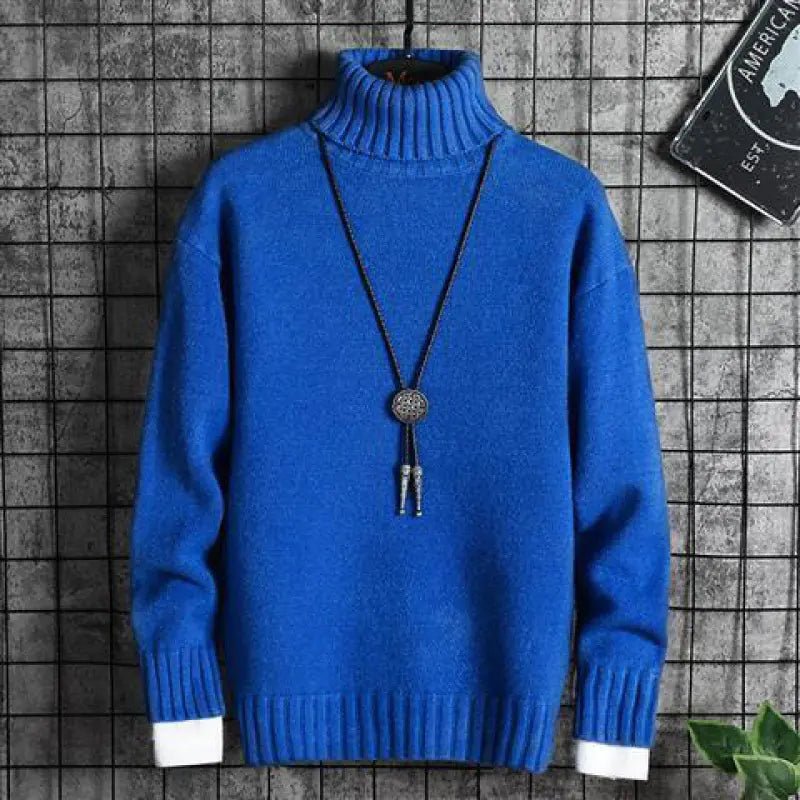 Korean Style Thick Winter Turtleneck Sweater for Men - StilNord