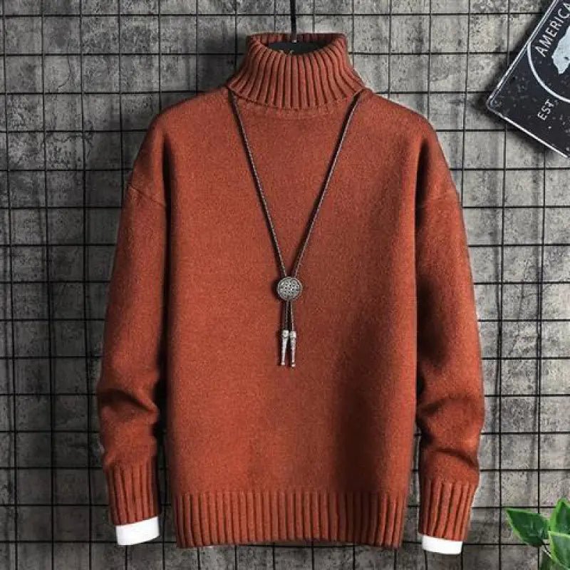 Korean Style Thick Winter Turtleneck Sweater for Men - StilNord