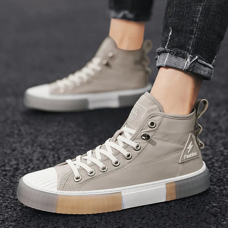 Men's High-Top Color Block Casual Shoes, Breathable