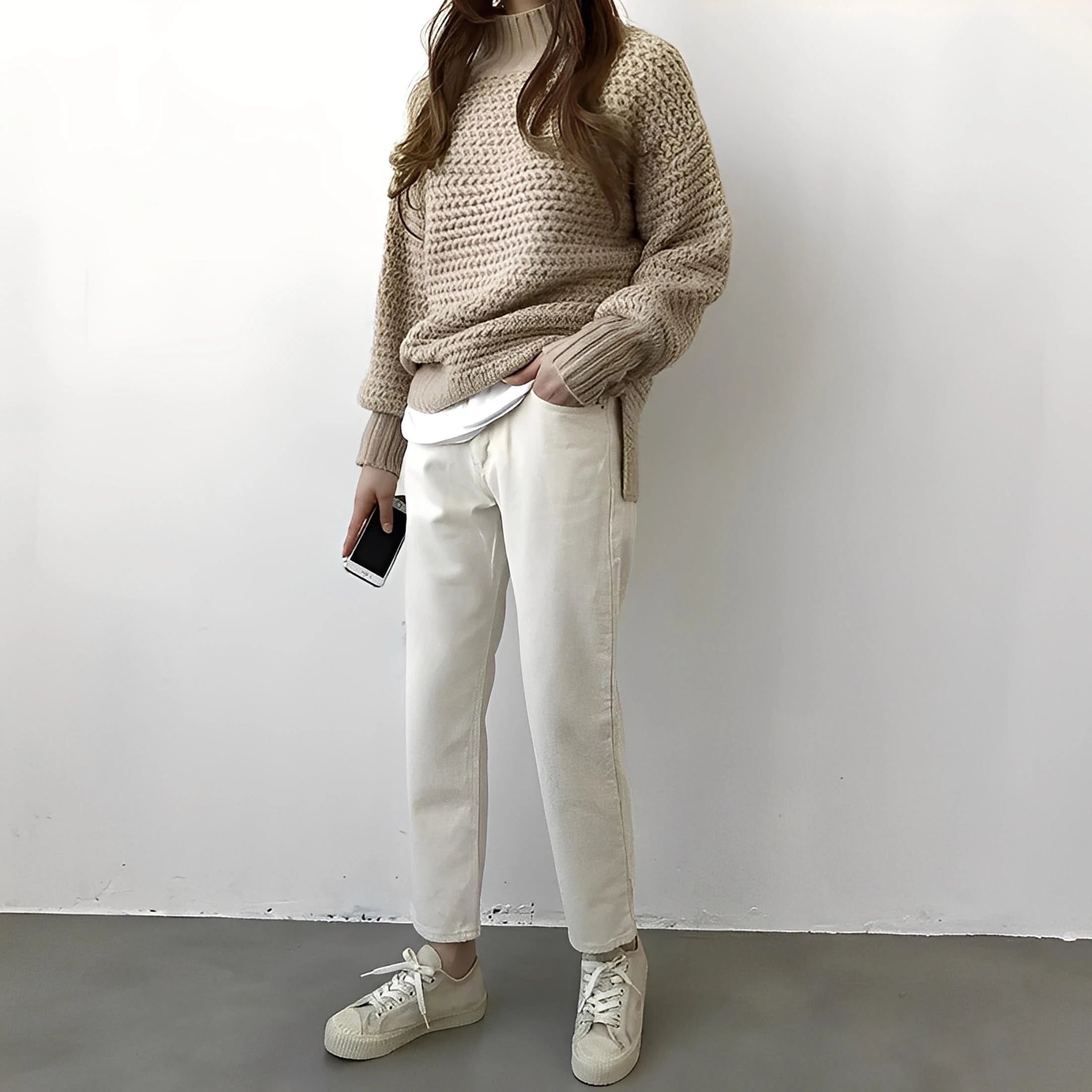 Oversized sweater - koreansk stil strik top