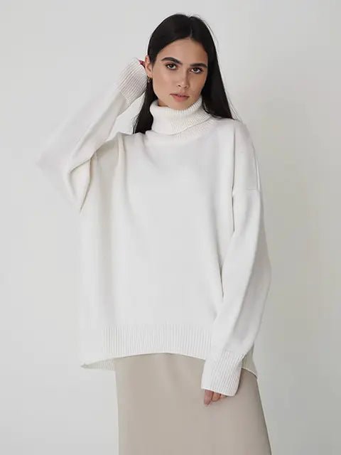 Kvinders Stilfulde Langærmede Striktrøje til Efterår/Vinter - StilNord