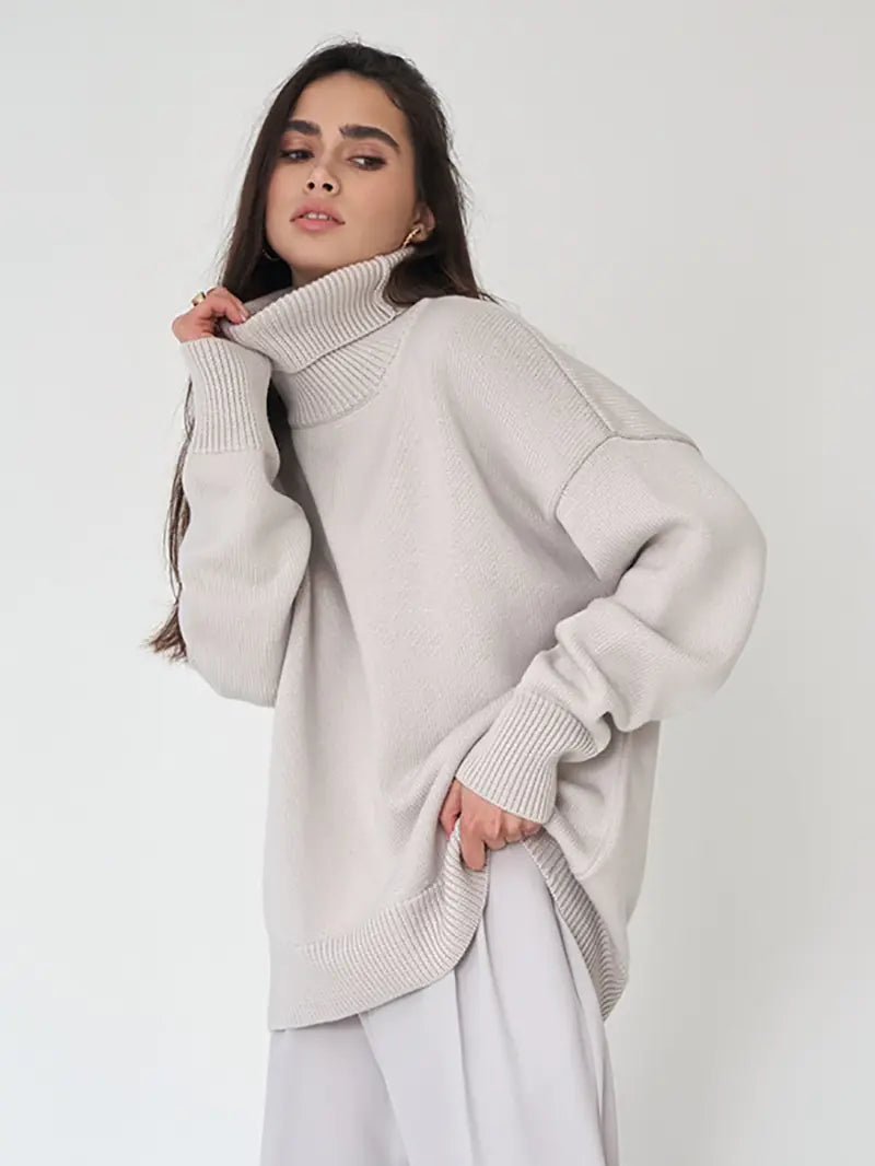 Kvinders Stilfulde Langærmede Striktrøje til Efterår/Vinter - StilNord