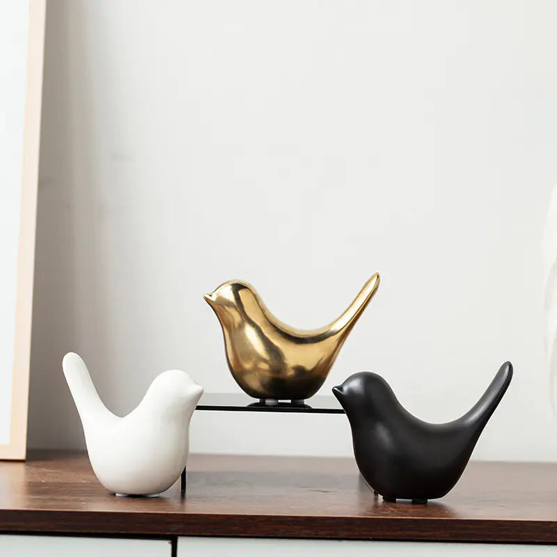 Nordic Minimalist Ceramic Bird Abstract Decor Item