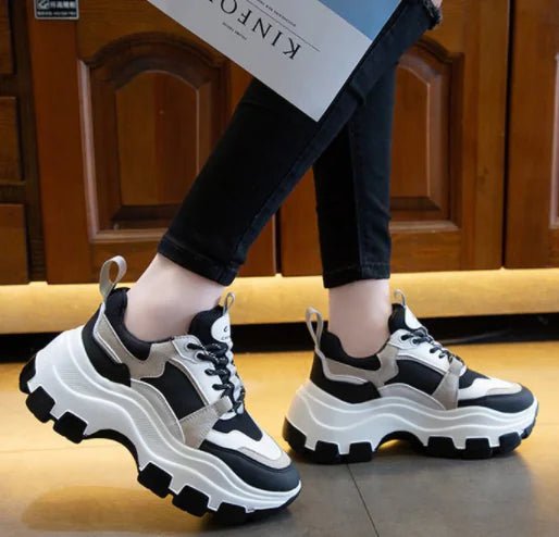 Lace - Up Round Toe Women's Mesh Platform Shoes - StilNord