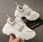 Lace - Up Round Toe Women's Mesh Platform Shoes - StilNord