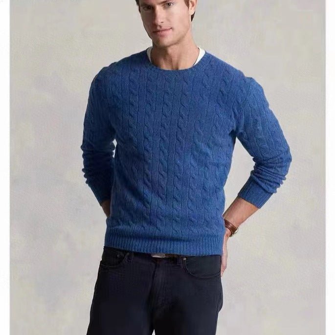 Langærmet striktrøje med rund hals - StilNord